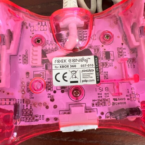 Rock Candy Wired Controller For Xbox 360 Transparent Pink Tested Y3 - Picture 3 of 3